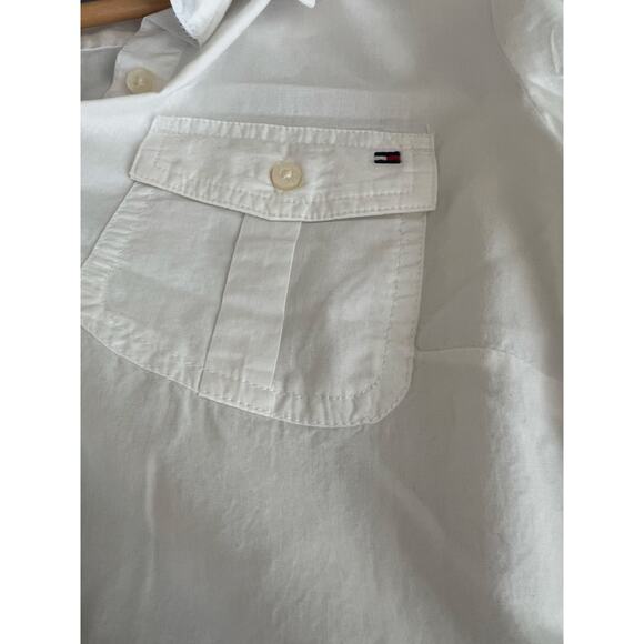 Tommy Hilfiger 100% Cotton Button Down Dress Shirt Sheer White Size Medium - Picture 6 of 9